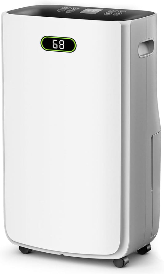 5000 Sq.Ft Dehumidifier for Basement with Drain Hose, 80 Pint Dehumidifiers for Home with Large 6.5L Water Tank,24H Timer,Child Lock,Defrost,Silent,4 Modes Operation Auto Shut-off