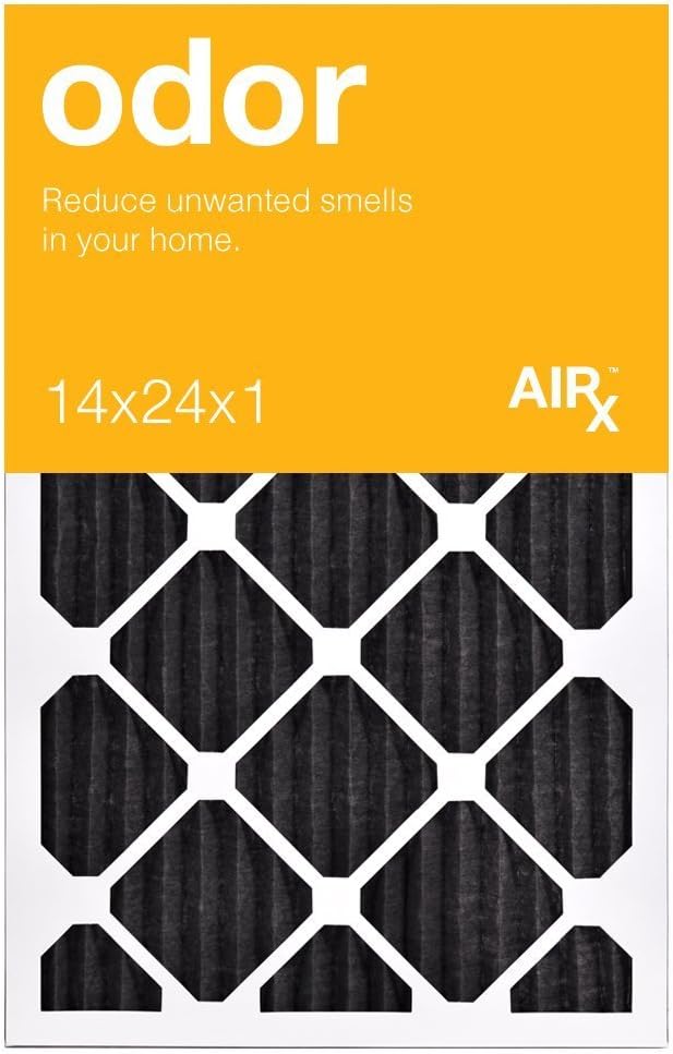 AIRX FILTERS WICKED CLEAN AIR. ODOR 14x24x1 MERV 8 Carbon Pleated Air Filter - Made in the USA - Box of 6