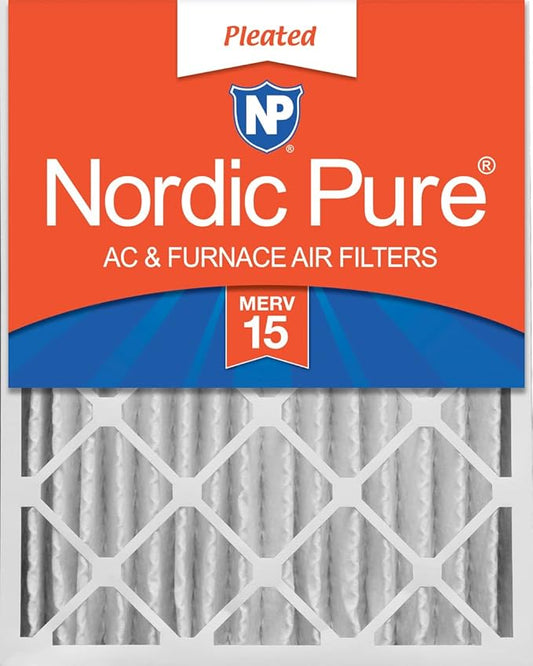 Nordic Pure 20x20x4 (19_1/2 x 19_1/2 x 3_5/8) Pleated MERV 15 Air Filter 1 Pack