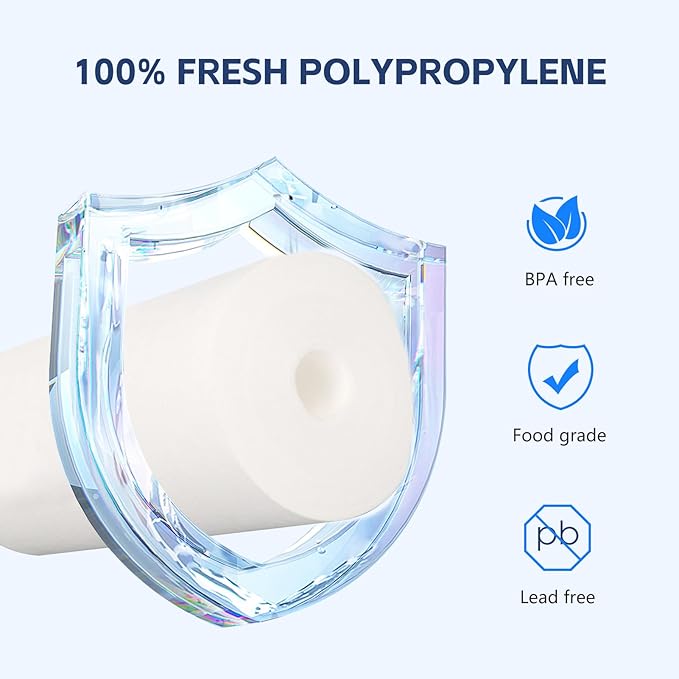 BLUERISE 5 Micron 10" x 4.5" Water Filter Replacement Whole House Sediment Home Water Filter Replacement Cartridge Ro Sediment Filter Easy Installation Fits Any 10" Reverse Osmosis Unit（pack of 2）