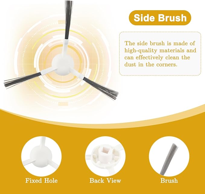 26 PCS Replacement Parts for Dreame L20 Ultra/L20 Ultra Complete L30 Ultra Robot, Vacuum Cleaner Accessories 1 Main Brush, 6 Dust Bags, 6 Mop Pads, 6 HEPA Filters, 6 Side Brushes, 1 Cleaning Brush