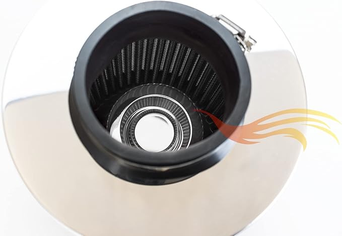 BLACK 2.75" 70 mm Inlet Cold Air Cone Replacement Performance Washable Clamp-On Dry Air Filter