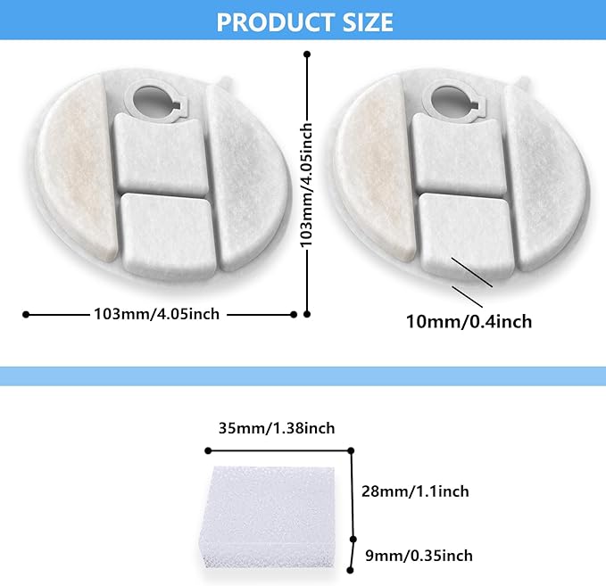 12-Pack Replacement Filters for Petlibro Capsule Dog Fountain PLWF008, Dog Water Dispensers Filter