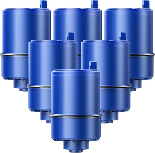 6 Pack Water Filter Replacement Compatible with All PUR®, PUR®PLUS Faucet Filtrat-ion Systems, Pur® RF-9999® Faucet Water Filter, High Efficiency Filtration and 18-Month Value, NSF Certified, Blue