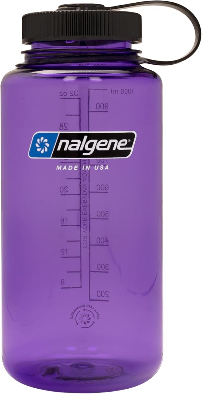 Nalgene Leak Proof Tritan BPA-Free Water Bottle - 32 oz Wide Mouth - Made in the USA for Outdoor Use & Daily Hydration (Purple)