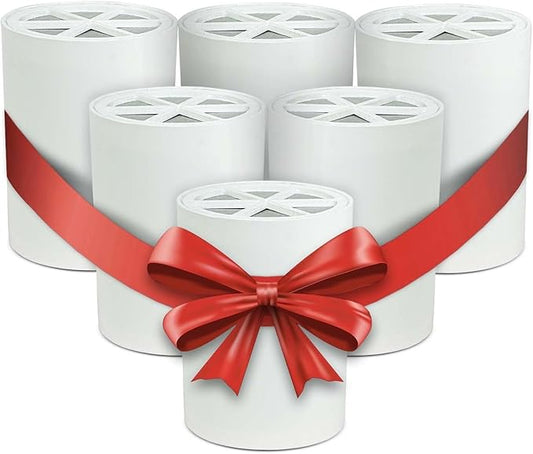 Crystal Quest Shower Filter Replacement Cartridge - Removes Chlorine and Contaminants for Cleaner Water - Durable BPA-Free - Built in the USA - Fits Crystal Quest Shower Filters [Pack of 6]