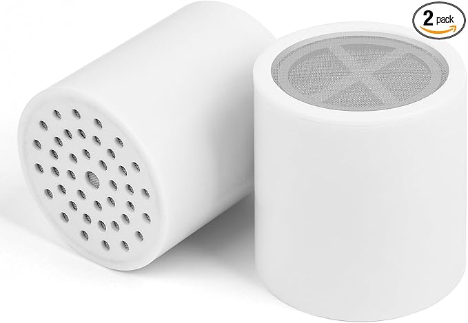 Shower Filter Replacement Cartridge Use Real Filtration Media -High Output Universal Shower Head Filter Reduces Chlorine, Heavy Metals& Fluoride 2Pack (HD-SFR500)