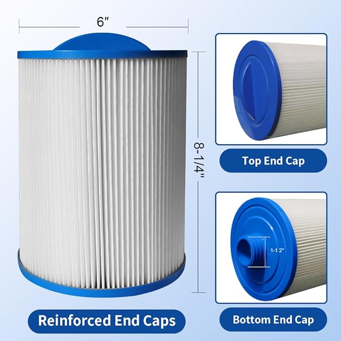 Replaces 6CH-940 Spa Filter,Unicel 6CH-940,Filbur 817-0050,FC-0359,PWW50P3(NOT PWW50P4),25252, 03FIL1400,(1 1/2" Coarse Thread),Waterway Front Access Skimmer,SAE Thread Filter 2-Pack