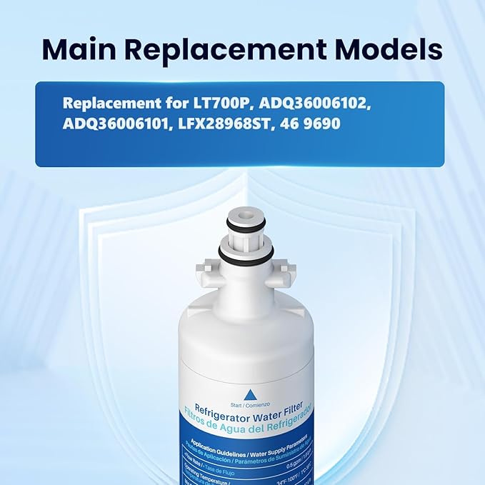 GOLDEN ICEPURE RWF1200A Replacement for LG LT700P, ADQ36006101, Kenmore 469690, Air Filter LT120F, 469918 Refrigerator LFX31925ST, LFX31945ST, LFX30766S, LFXC24726, LFXS24623 3PACK