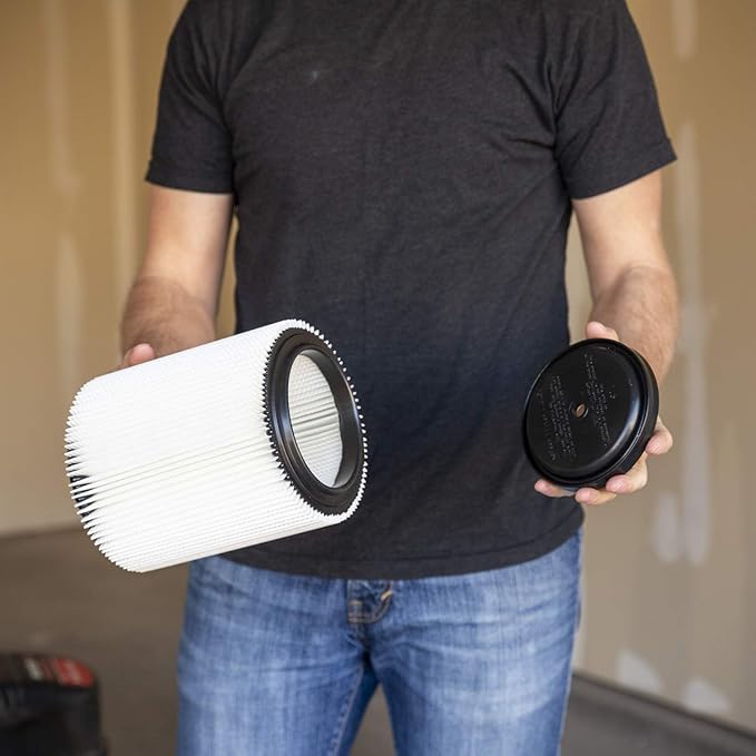 Replacement Filter for Craftsman and Ridgid Shop Vacs Part # 9-17816 & Part # VF4000, 1 Pack + Cap, Original Filter