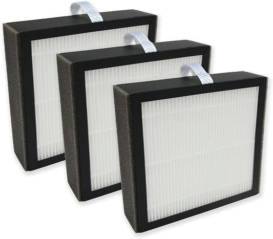 PUREBURG Replacement Filter Compatible with Afloia Q10 Air Purifier & Dehumidifier 2-in-1, 3-Pack H13 HEPA Activated Carbon 2-in-1 3-Stage Filtration Air Clean
