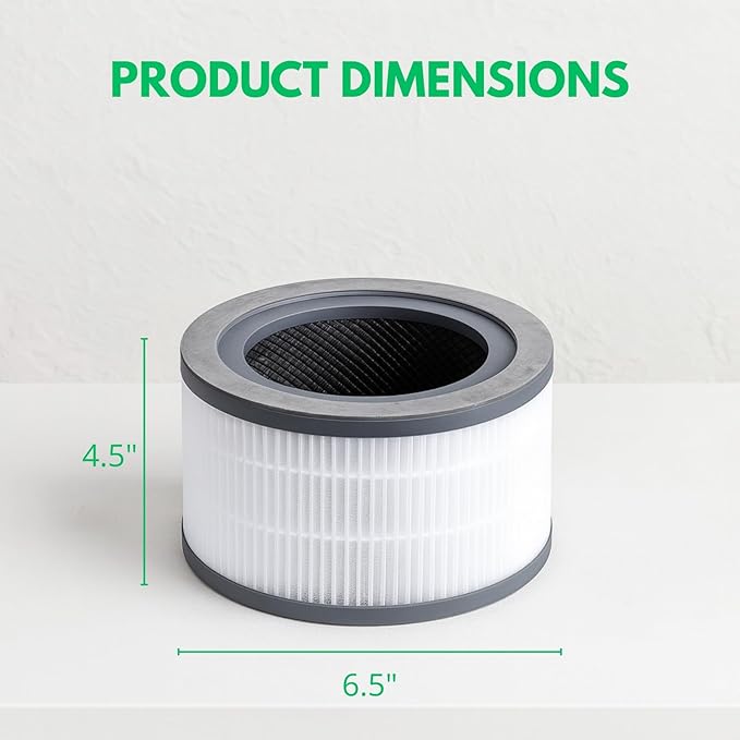 Nispira Vista 200 3-in-1 True HEPA Carbon Filter Replacement for Levoit Air Purifier Part Vista 200-RF. 4 Packs