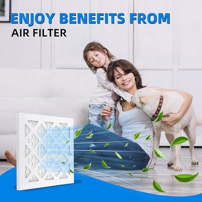 (6 Pack) 18x18x1 Furnace Air Filters, MPR 1900 & FPR 10, MERV 13 Pleated Air Filter (Actual Size: 17.75" x 17.75" x 0.75")