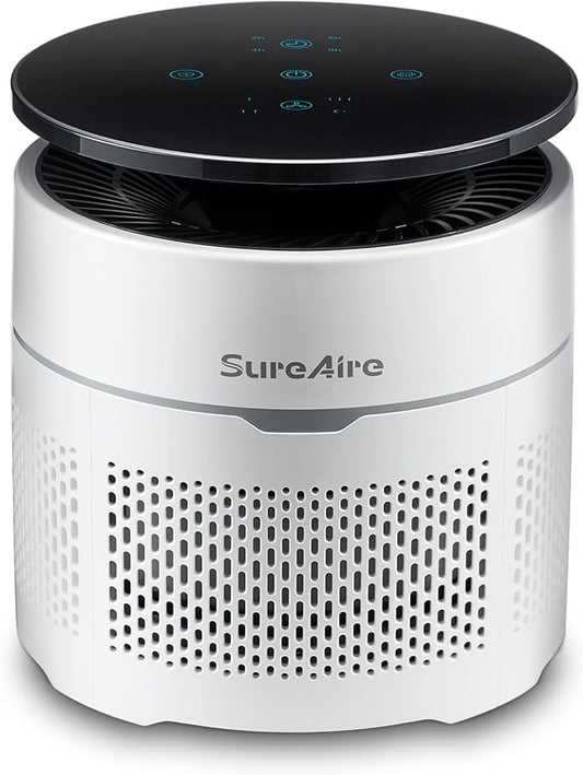 Air Purifiers with 360° Circulate Purification, True HEPA H13 Air Cleaner for Bedroom Office, Filters Smoke, Pet Dander, Cat Pee Smell, Odor, Pollen, Dust, Portable Desktop Size, Design in the USA