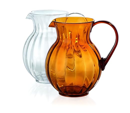 G.E.T. P-4090-PC-A-EC Shatterproof Plastic Lemonade / Margarita Pitcher, 90 Ounce, Amber