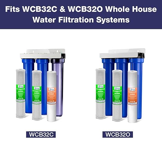 iSpring F12WCB32 20" x 2.5" Whole House Water Filters for WCB32 Series Water Filter Systems, Pack of 12
