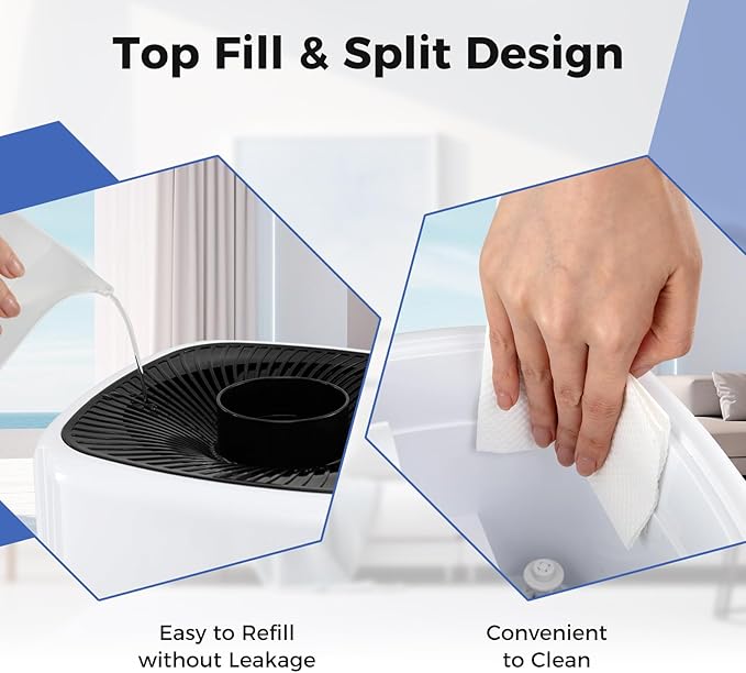 COSTWAY 21L/5Gal Humidifier for Large Room, Top Fill Whole House Humidifier, 3 Mist Levels, Extension Tube, 360° Nozzles & Remote Control for Bedroom, Plants