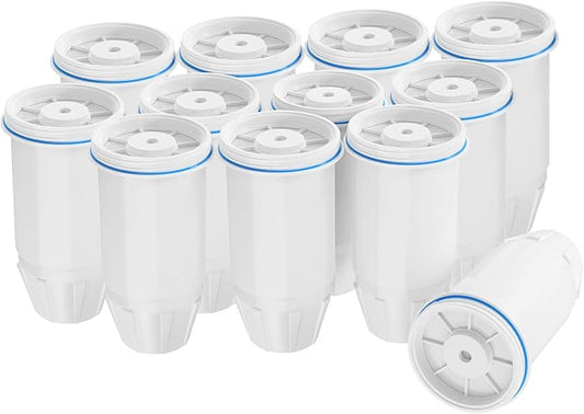 Fit for zero Pitchers and Dispenser, Cobectal Water Filter Replacement for ZR-001 ZR-004 ZP-006 ZR-017 Water Filter,Multi-Stage Filter System Reduce Lead, Chromium, PFOA/PFOS and TDS, Pack of 12