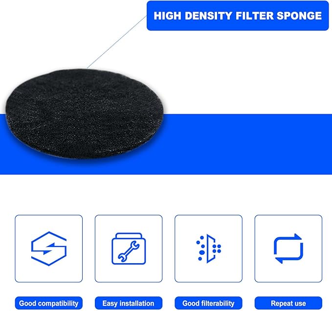VideoPUP Replacement 10Packs Sponges Filters Compatible with Neakasa Neabot P1 Pro Pet Grooming Kit & Vacuum Cleaner