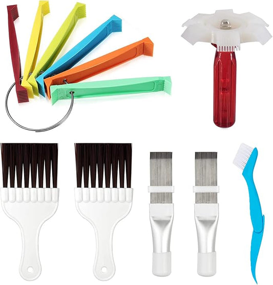 Yishem 7 Pcs Air Conditioner Fin Cleaner Set Air Conditioner Condenser Fin Comb Straightener Comb Fin Cleaning Brush Refrigerator Coil Cleaning Whisk Brush Metal Fin Evaporator Radiator Repair Tool