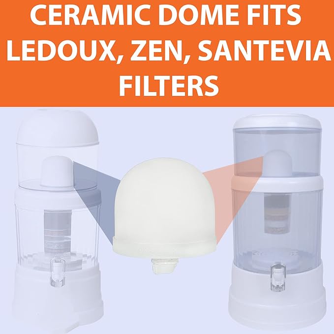 Premium Ceramic Water Filter Dome – Replacement Filter for Gravity Water Purifiers – Long-Lasting, High-Efficiency Filtration Compatible With: Max Water 104029, 724282, SHTFandGO SQ51132911