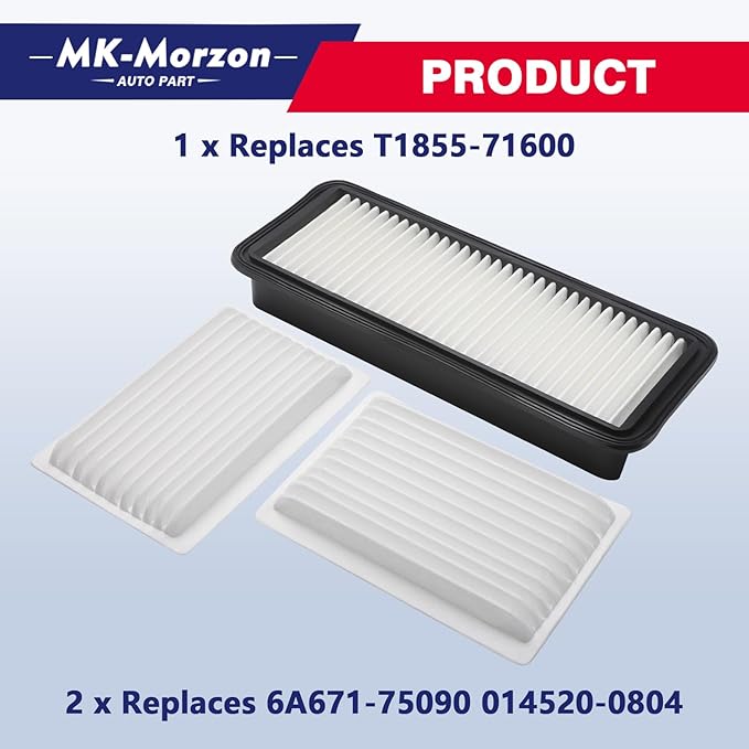 Cabin Air Filters Kit Fit For Kubota Tractor Cabin Replace# 6A671-75090 T1855-71600 014520-0804