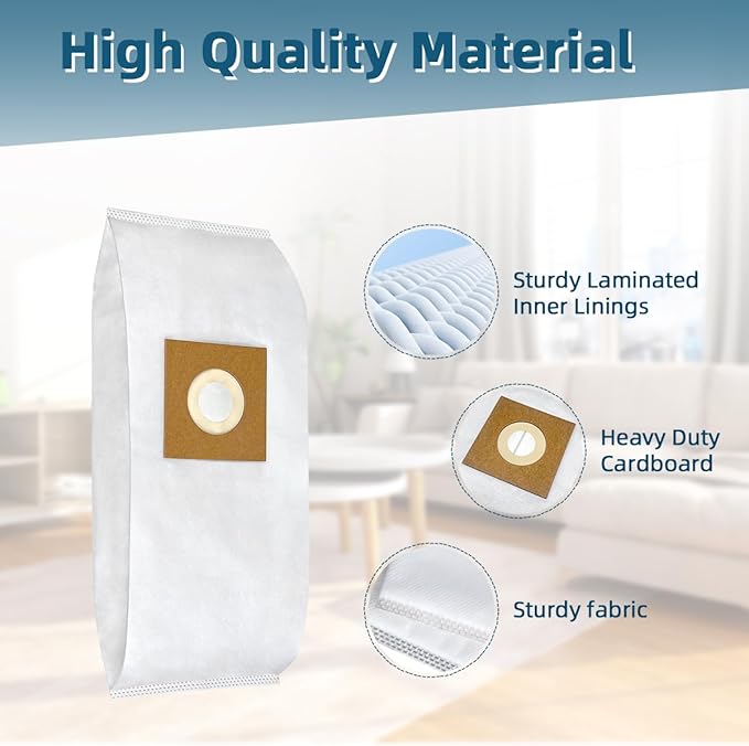 6 Pack Type Y HEPA Vacuum Bags Replacement for Hoover WindTunnel Upright Style Y, Z, YZ Vacuum Cleaners, 4010100Y Filter Bag