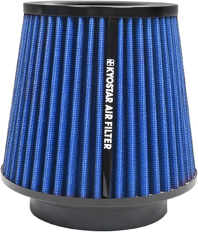 Kyostar 3/3.5/4inch Inlet Cold Air Intake Cone Replacement Performance Washable High Flow Dry Air Filter, Blue