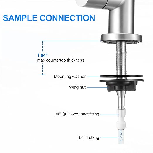 Under Sink Water Filter - Water Filter with Faucet and Feed Valve for Home Bar and Washbasin,Reduce Chlorine,Bad Taste&Odor,A Perfect Choice for Countertop Ice Maker,Coffee Maker and Skin Care