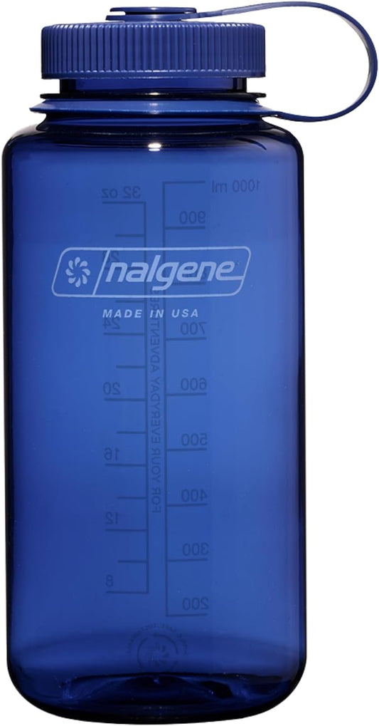 Nalgene Leak Proof Tritan BPA-Free Water Bottle - 32 oz Wide Mouth - Made in the USA for Outdoor Use & Daily Hydration (Denim)