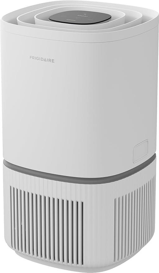 Frigidaire PureA300 HEPA Air Purifier for Small Bedrooms, Covers up to 850 Sq. Ft., 3-Stage Filtration, Energy Star Certification, Air Quality Monitoring, Smart Mode, Ultra Quiet, White
