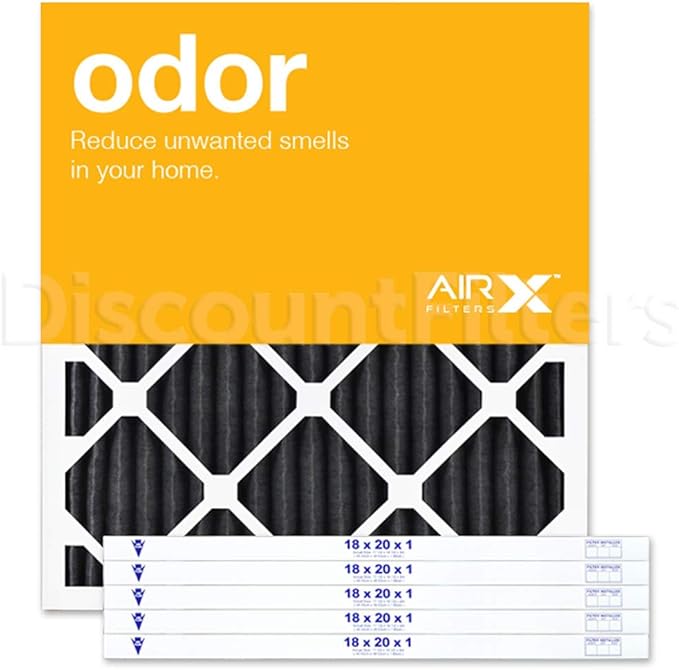 AIRX FILTERS WICKED CLEAN AIR. ODOR 18x20x1 MERV 8 Carbon Pleated Air Filter Great For Homes With Dogs Cats & Pets - Made in the USA - Box of 6