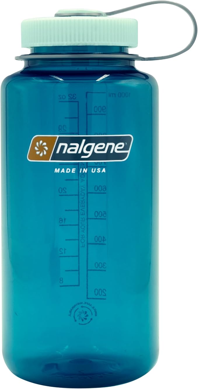 Nalgene Leak Proof Tritan BPA-Free Water Bottle - 32 oz Wide Mouth - Made in the USA for Outdoor Use & Daily Hydration (Green)