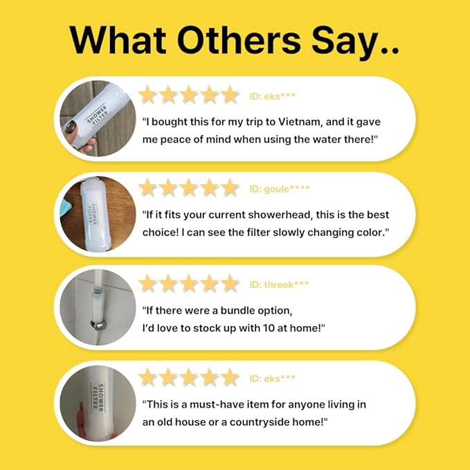 2 Packs Korea Made Shower Filter - Remove Toxic Chemicals, Hard Water & Chlorine - Showerhead Filter for Shower Head - Fits All Shower Types - Superior Water Filtration for Healthier Skin