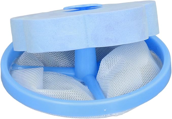 10Pcs Washing Machine Filter Bag, Reusable Washing Machine Floating Lint Mesh Bag Plum-Shaped Cleaning Mesh Bag Portable Washer Lint Catcher for Home(Blue)