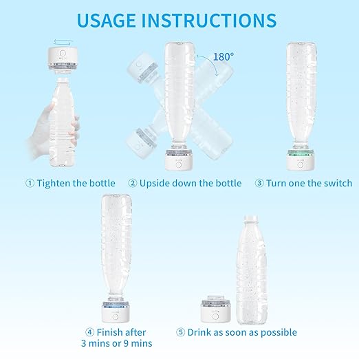 Portable Hydrogen Water Bottle Generator 3200PPB Rechargeable with PEM SPE Technology for Home Travel Sport Drinking Improve Health (White)