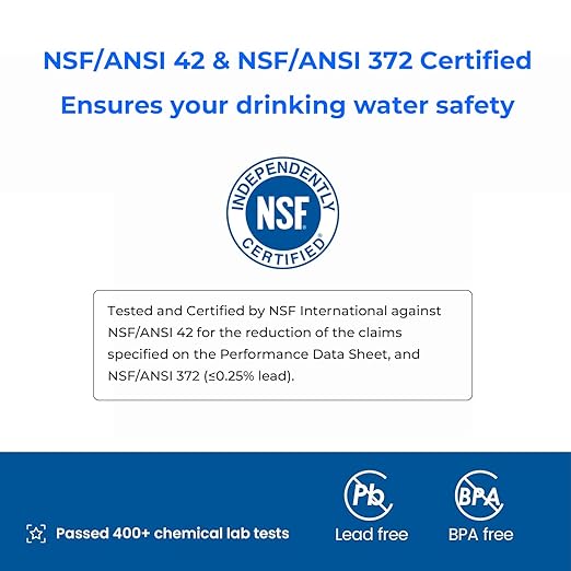 Waterdrop 200-Gallon Long-Life 10-Cup Water Filter Pitcher with 1 Filter, NSF Certified, 5X Times Lifetime, Reduces PFOA/PFOS, Chlorine, BPA Free, Blue