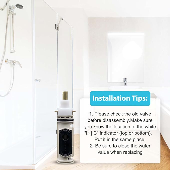 1222 Replacement Cartridge Compatible with moen One-Handle PosiTemp Faucets, Replacement Compatible with moen 1222 Shower Valve Cartridge,Metals & Plastics (1)