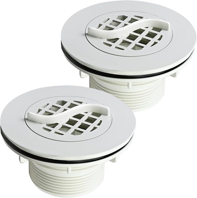 2Pcs Threaded Inlet Strainer Kit Compatible with Intex Filter Pumps w/ 1-1/2" Hoses,Incl Rubber Washer and Strainer Nut,Inlet Strainer use for Stock Tank Pools & Above Ground Pool