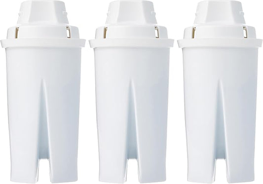 Amazon Basics Replacement Water Filters for Water Pitchers, BPA-Free, WQA & NSF Certified, Compatible with Brita Water Pitchers & Drinking Water Filter Systems, 6 Month Filter Supply, 3-Pack