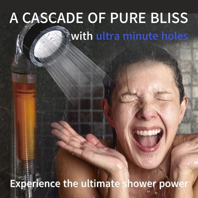 Eco Hi-Ball Vitamin C Shower Head 3-Pack | Water Saving, High Pressure Handheld Shower | Ceramic Mineral Filter Removes Chlorine for Skin & Hair Care | Universal Fit for Bathroom, RV | Easy Install