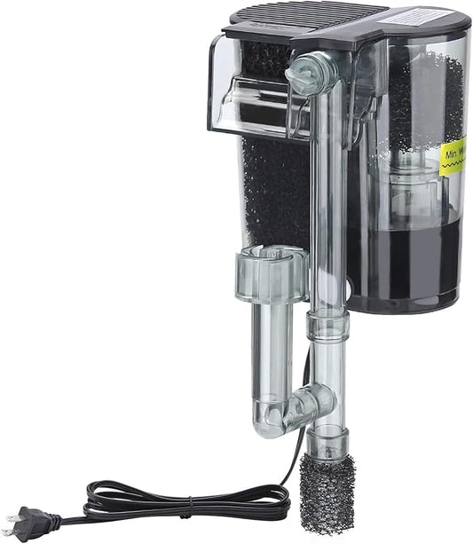 hygger Hang On Back Aquarium Filter, Small Fish Tank Filter Waterfall Filtration System, Adjustable Water Flow with Surface Skimmer, Replaceable Sponge Quiet Hanging Filter for Tank Up to 5 Gal