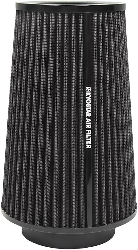 3/3.5/4inch Inlet Cold Air Intake Cone Replacement Performance Washable High Flow Dry Air Filter (BLACK)