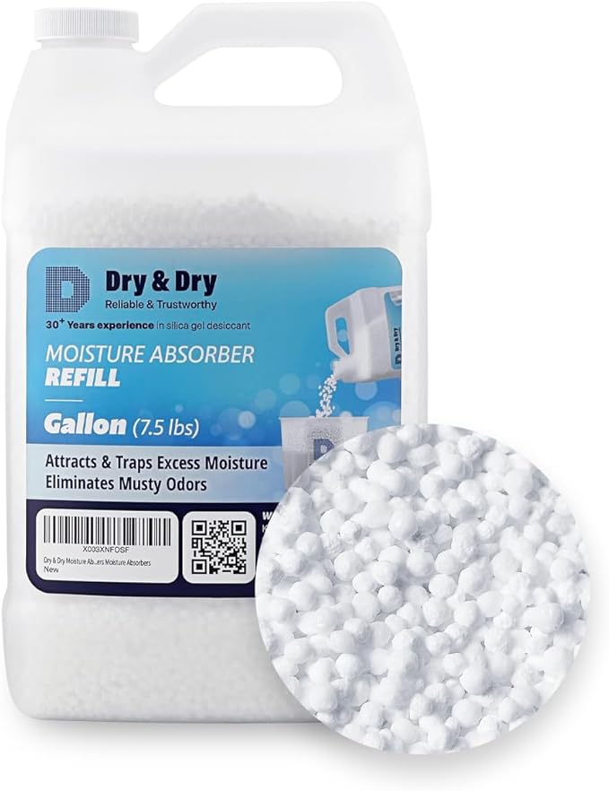 Dry & Dry Moisture Absorbers Refill Beads (7.5 LBS) - Dehumidifiers for Home Dehumidifier for Basement Small Dehumidifiers Dehumidifiers, Moisture Absorber Refill, Fragrance Free
