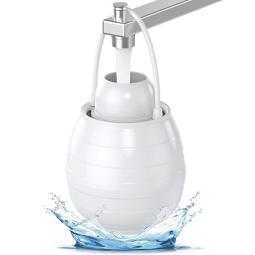 Bathtub Faucet Water Filter – 10-Stage Granular Core Filtration System, 7500 Gallon Filter Life, Softens Hard Water, Reduces Chlorine, Fluoride, Rust – Skin & Hair Safe – Tool-Free Install (White)