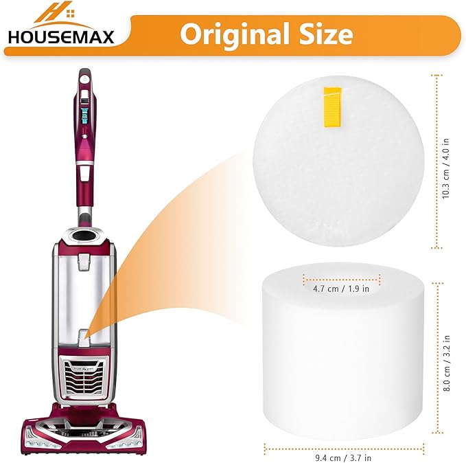 HOUSEMAX 2 Pack Foam & Felt Filters Replacement for Shark Rotator Powered Lift-Away NV650, NV650W, NV652, NV750W, NV751, NV651, NV752 Replace Part XFF650