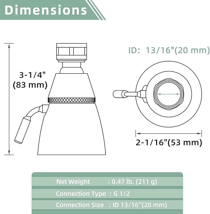 APLusee Shower Head Brushed Nickel Replacement, Solid Brass Shower Wand for Bathroom
