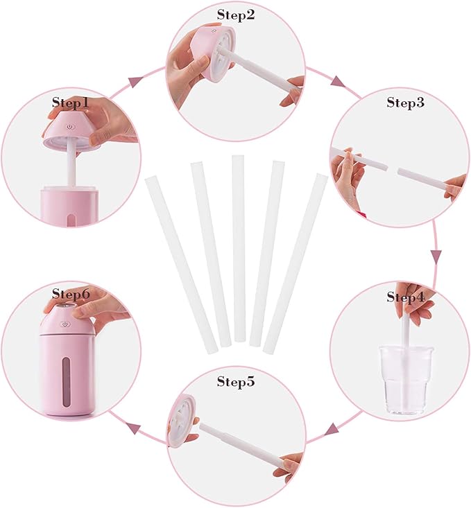 Filter Cotton Sticks, 10Pcs Mini Portable Humidifier Diffuser Cotton Sticks Filter Replacement USB Humidifier Replacement Sponges Refill Stick