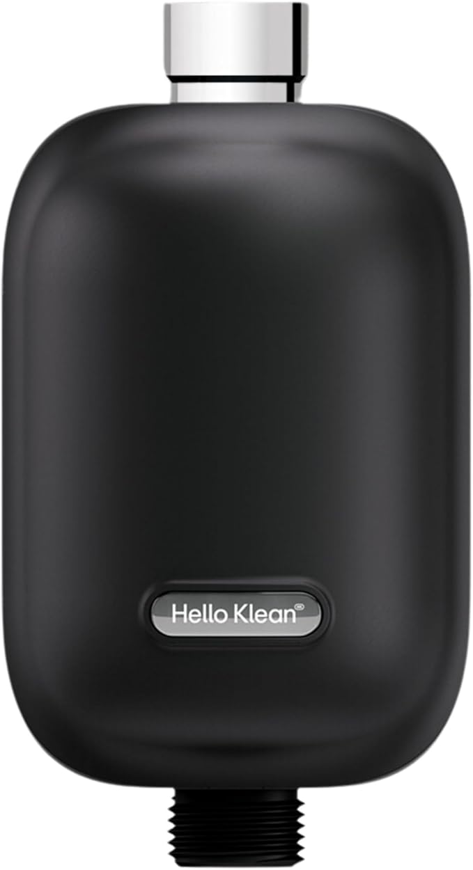 Shower Filter in Black - Filter Unwanted Metals, Chlorine & Impurities Found in Shower Water - Improves Quality of Skin & Hair - Quick Easy Install For In-Line & Electric Shower