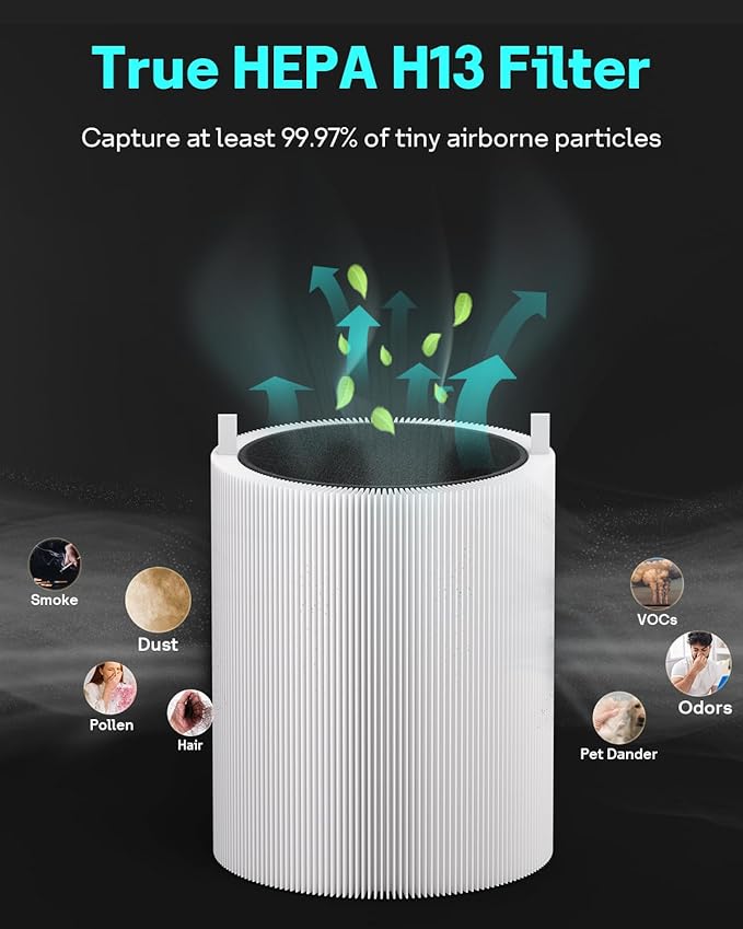 Leemone 411 SmokeBlock Filter Replacement Compatible with Blueair Blue Pure 411, 411 Auto, 411+ Air Purifier, Blue Pure 411 Series Replacement Filter, 2 Pack